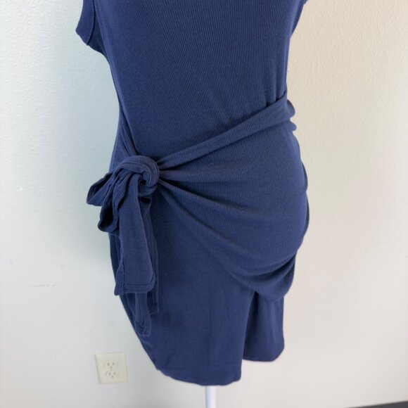 NWT Kaileigh Caroline Knit-Fitted Ribbed Sleeveless Dress Navy Size SP Comfort - Picture 4 of 12